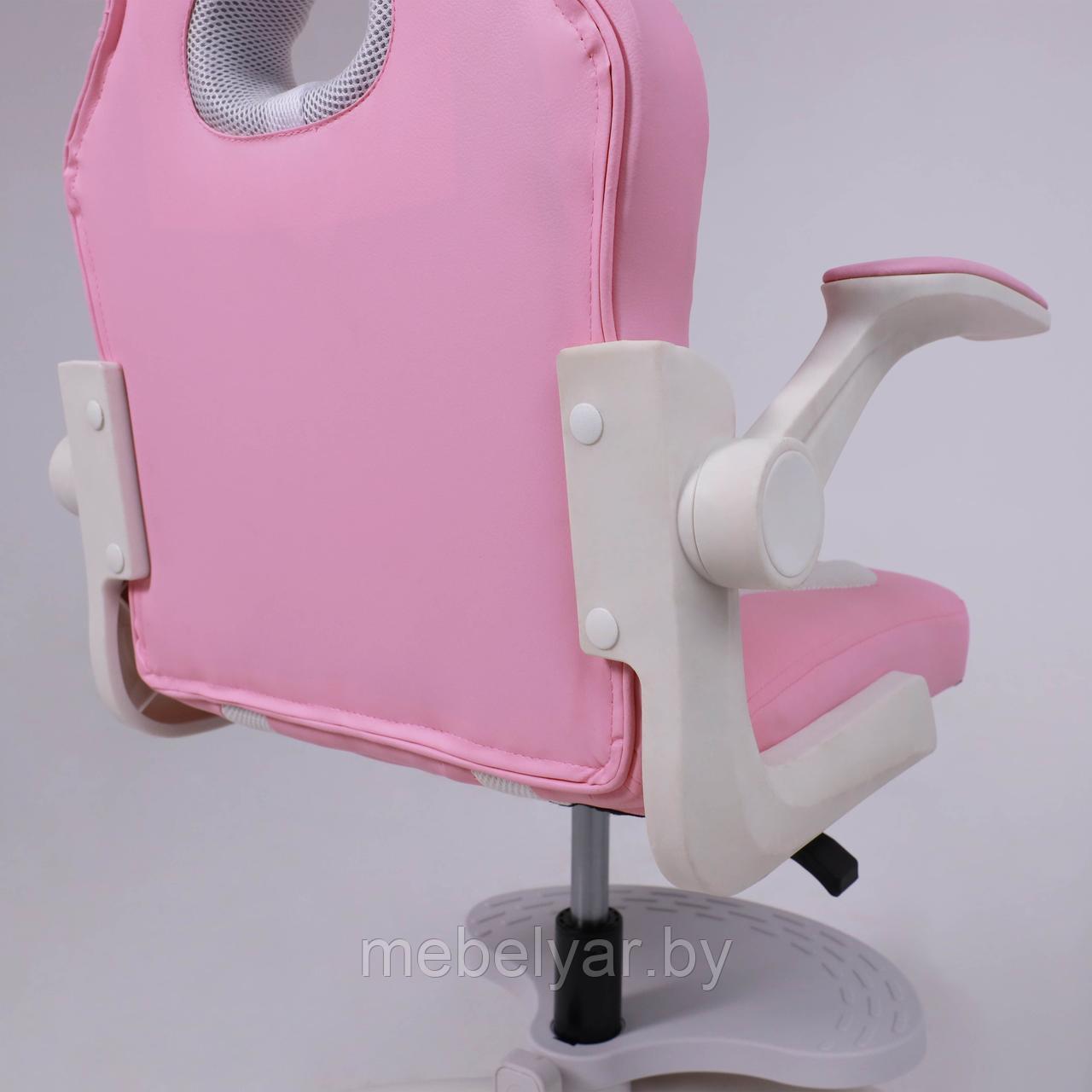 Кресло поворотное JASMINE, WHITE, ткань, розовый AksHome - фото 6 - id-p222841658
