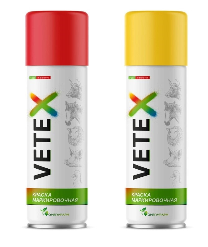 Краска-аэрозоль VETEX для маркировки животных в аэрозоли  520 мл.( зелёный, красный, синий)