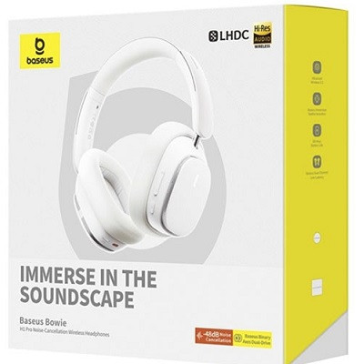 Наушники Baseus Bowie H1 Pro Noise-Cancellation Wireless Headphones (A00050601213-00) белый - фото 5 - id-p222848057