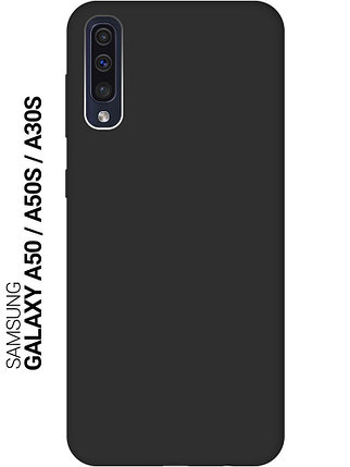 Силиконовый чехол для Samsung Galaxy A30s "SOFT-TOUCH" (бампер) с закрытым низом, черный, фото 2