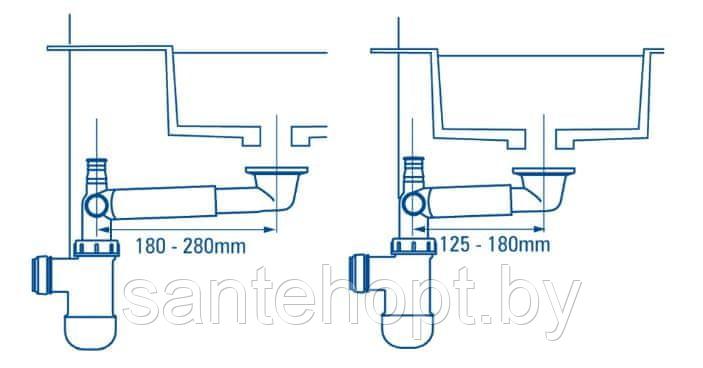 Умывальник Deanta Temisto 600×500 мм с напольной консолью с выдвижным ящиком 660*500 мм + сифон Space Saver - фото 5 - id-p222859322