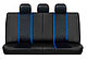 Чехлы сиденья универсальные "Крит" легк.авто Экокожа черный + синяя черный РОМБ синяя строчка, фото 3