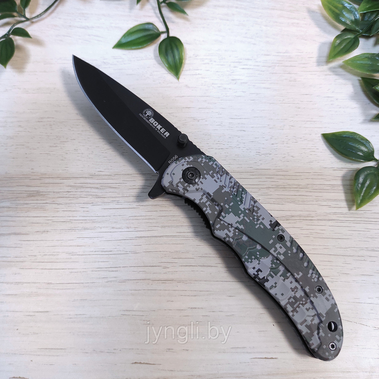 Тактический складной нож Boker B056, серый пиксель