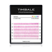 Ресницы двухцветные TimBale Ice-Purple, Бело-пурпурные, Микс 6 линий (C 0.07 07-12 мм)