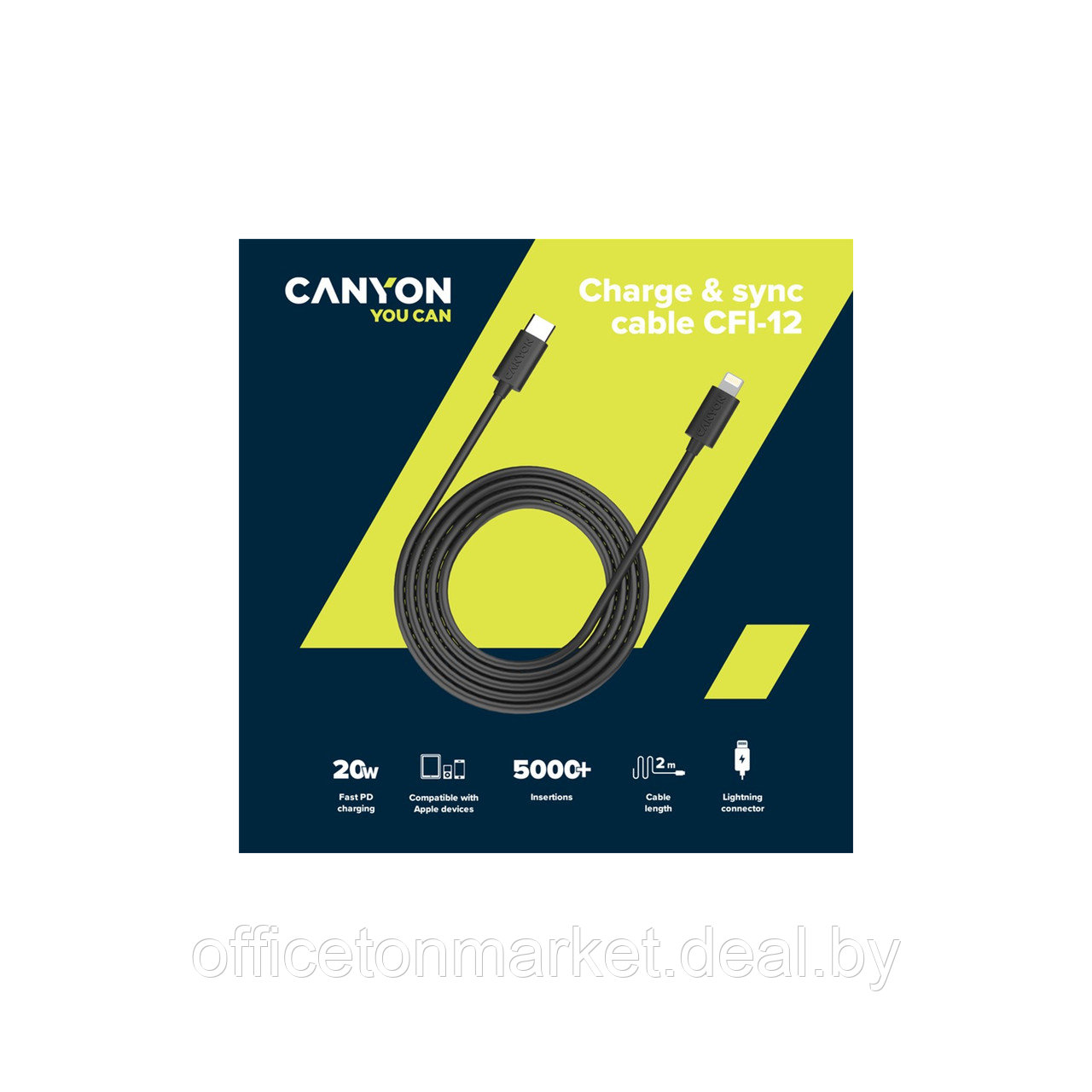 Кабель Canyon "CNE-CFI12B", 2 м, черный - фото 3 - id-p222841716