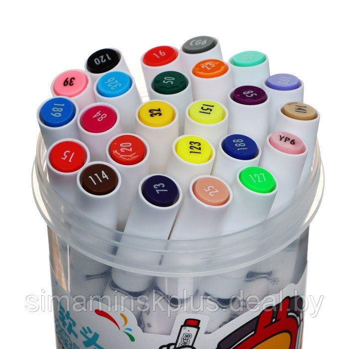 Набор маркеров, 24 цветов, кистеобразный наконечник, в пластиковой коробке - фото 4 - id-p222876579