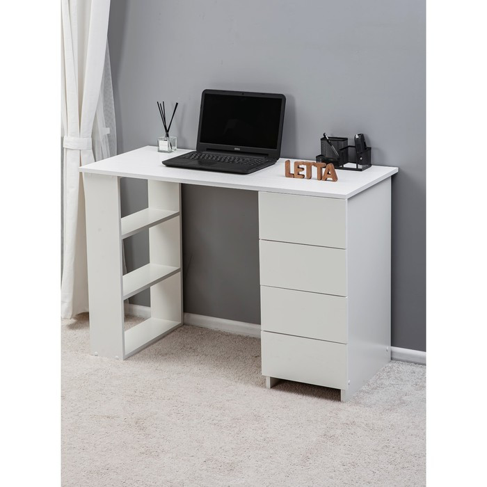 Стол письменный «Ультра», 1050×450×750 мм, 4 ящика, цвет белый - фото 2 - id-p222877613