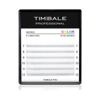 Ресницы цветные TimBale White, Белые, Микс 6 линий (C 0.10 09-14 мм)
