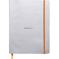 Блокнот Clairefontaine Rhodia "Rhodiarama", A5+, 80 листов, линейка, серебряный