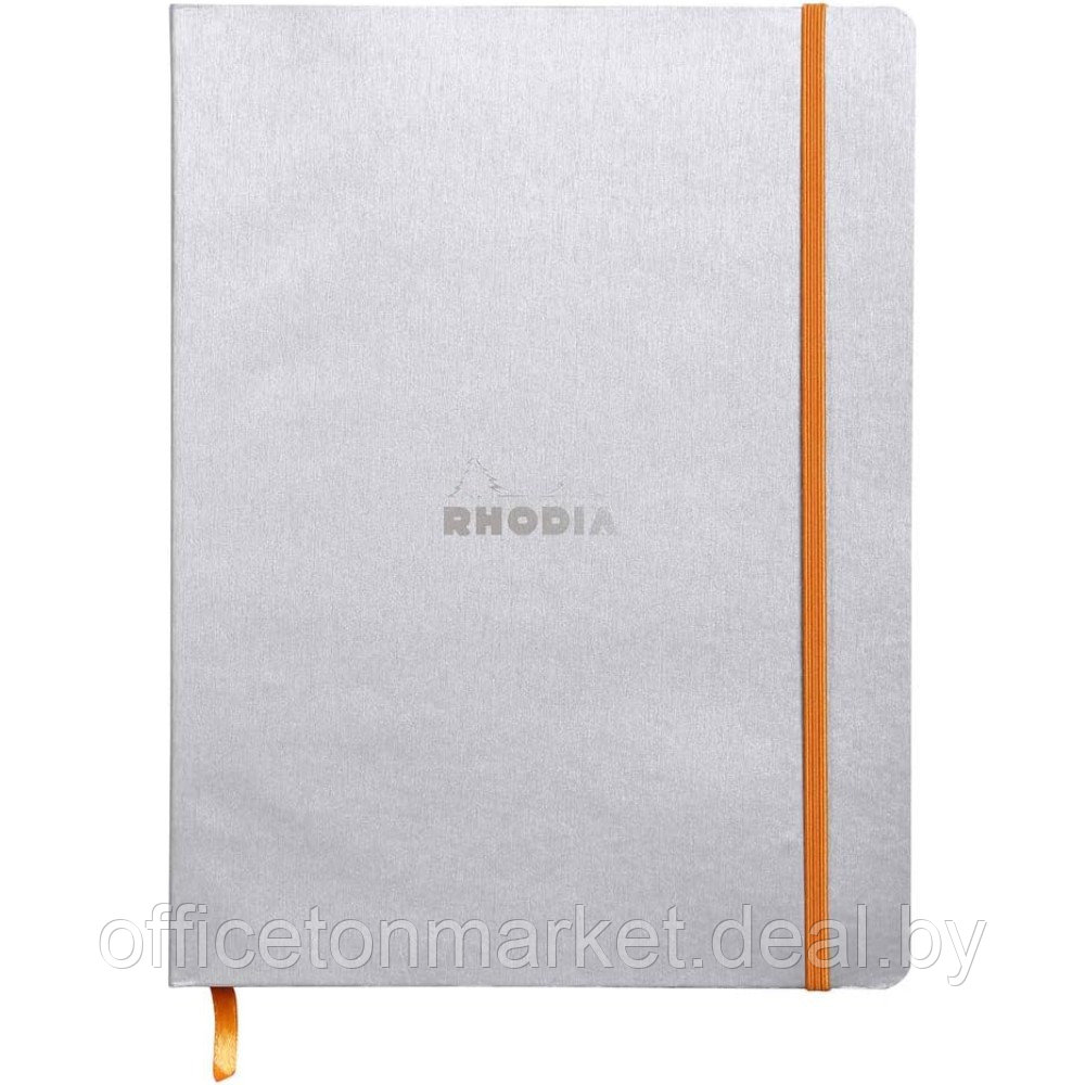 Блокнот Clairefontaine Rhodia "Rhodiarama", A5+, 80 листов, линейка, серебряный - фото 1 - id-p222872534