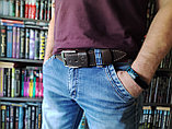 Кожаный ремень 4,5см BUFFALO BELTS черный без прошивки, фото 6
