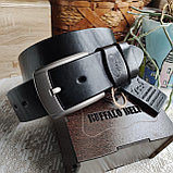 Кожаный ремень 4,5см BUFFALO BELTS черный без прошивки, фото 3