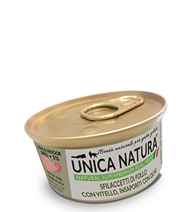 Unica Natura Филе курицы с телятиной и оливками для кошек, 70 гр - фото 1 - id-p222881170