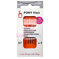 Иглы для кожи Black Glovers №3/7 5шт PONY 18835