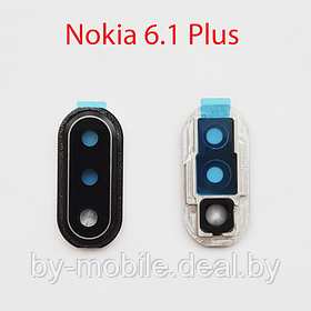 Объектив камеры в сборе для Nokia 6.1 plus (черный)