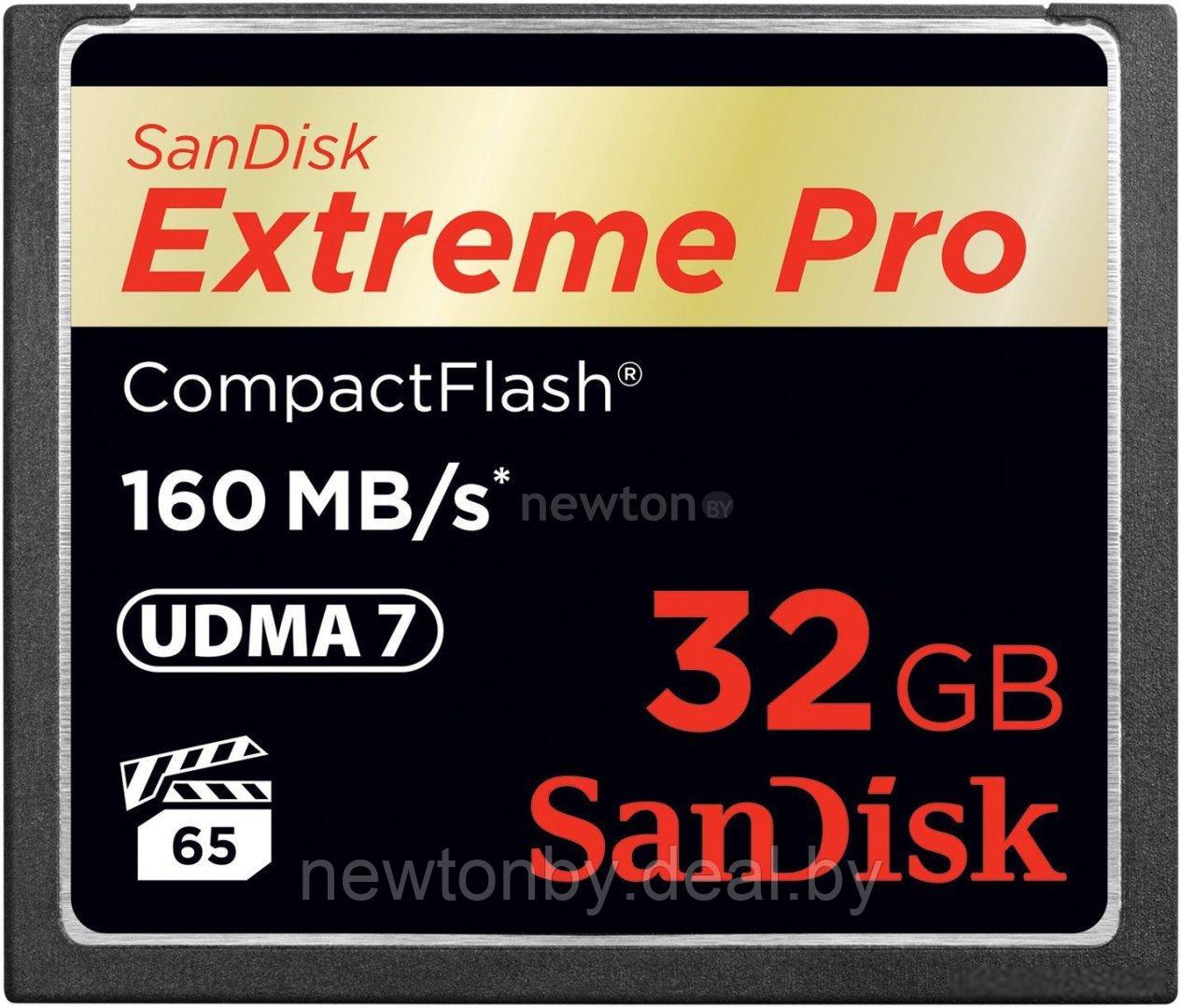 Карта памяти SanDisk Extreme Pro CompactFlash 32GB (SDCFXPS-032G-X46) - фото 1 - id-p222882264