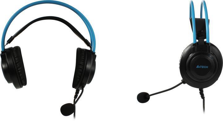 Наушники с микрофоном A4Tech Fstyler FH200U Blue (шнур 2м USB) - фото 1 - id-p222883319
