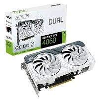 Видеокарта ASUS DUAL-RTX4060-O8G-WHITE / RTX4060 HDMI DP*3 8G D6; 90YV0JC2-M0NA00