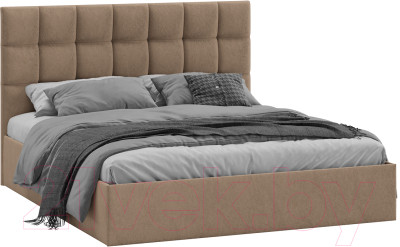 Двуспальная кровать ТриЯ Эмбер универсальный тип 1 с ПМ 160x200 - фото 1 - id-p222896197