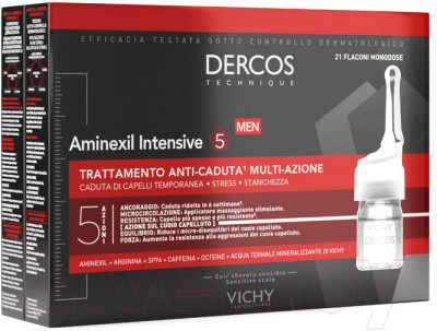 Ампулы для волос Vichy Dercos Aminexil Intensive 5 против выпадения для мужчин - фото 1 - id-p222898821