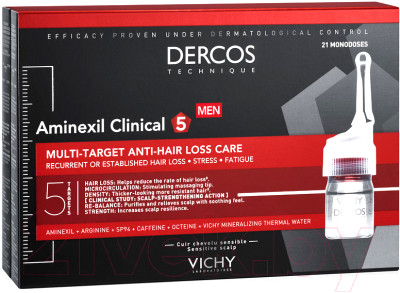 Ампулы для волос Vichy Dercos Aminexil Intensive 5 против выпадения для мужчин - фото 10 - id-p222898821