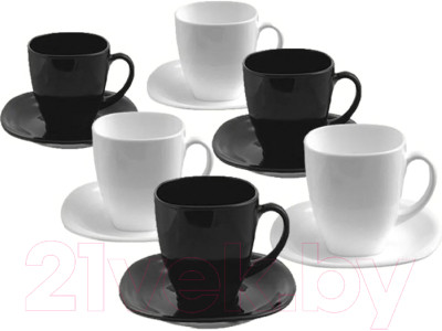 Набор для чая/кофе Luminarc Carine Black/White D2371 - фото 1 - id-p222912806