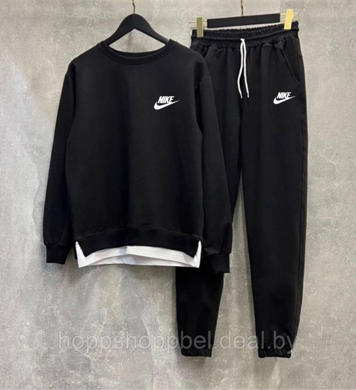 Костюм спортивный Nike штаны и байка / хлопковые. Размеры: 46.48,50,52,54 Черный - фото 3 - id-p202473175