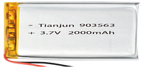 Аккумулятор Li-Po 3.7v 2000mah модель 903563