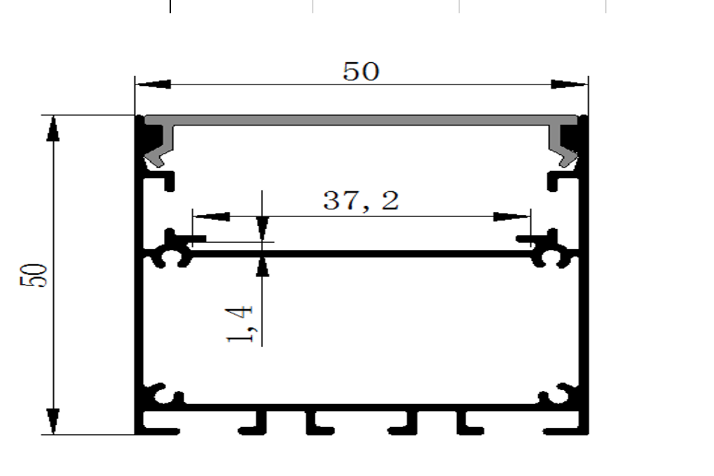 Линейный светильник 50х50 - 300 мм, черный - фото 2 - id-p180133928