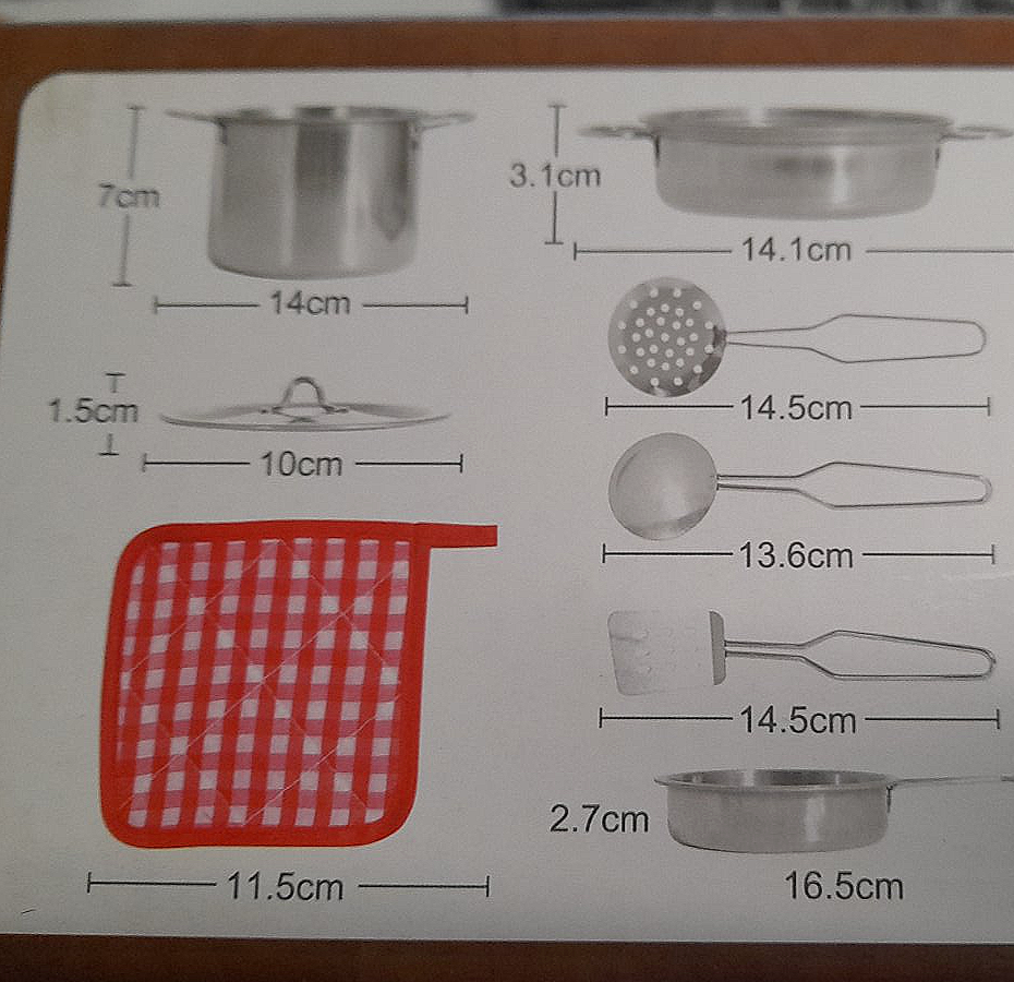 Игровой набор детская металлическая посуда Metal Kitchen 9 предметов 668-C3 - фото 2 - id-p222936688