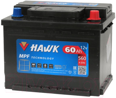 Автомобильный аккумулятор HAWK R+ 560A / HSMF-56219 - фото 1 - id-p222601779