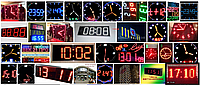 Электронные светодиодные часы-термометр-календарь, уличные, фасадные 64см*16см, 64см*32см