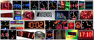Электронные светодиодные часы-термометр-календарь, уличные, фасадные 64см*16см, 64см*32см
