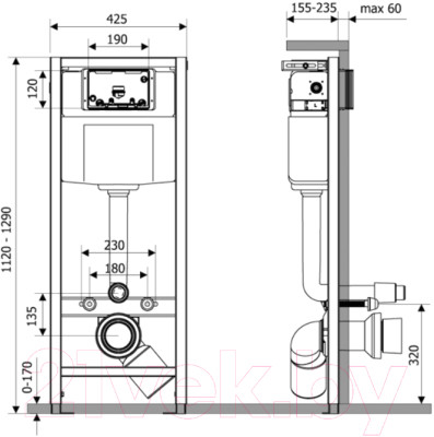 Инсталляция для унитаза KK-POL Alfa ZSP/440/0/K - фото 2 - id-p222940571