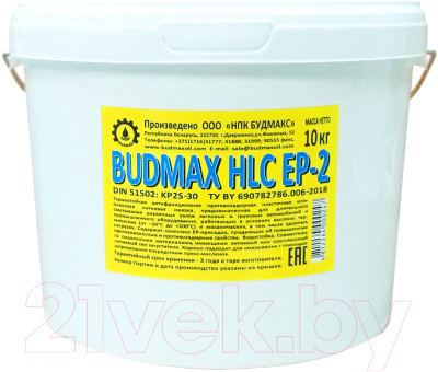 Смазка техническая Budmax HLC EP 2 / 10HLCEP2BX - фото 1 - id-p221796602