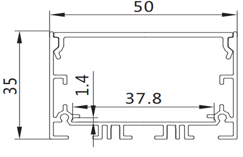 Линейный светильник 50х35 - 300 мм, черный - фото 2 - id-p180132416