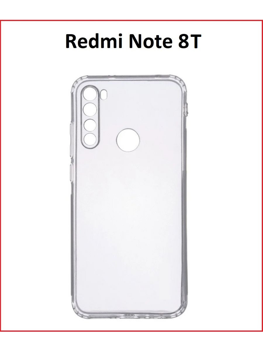 Чехол-накладка для Xiaomi Redmi Note 8T (силикон) прозрачный с защитой камеры - фото 1 - id-p116299633