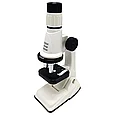 Микроскоп игрушечный с увеличением до 200x, 600х и 1200x, черный, фото 2