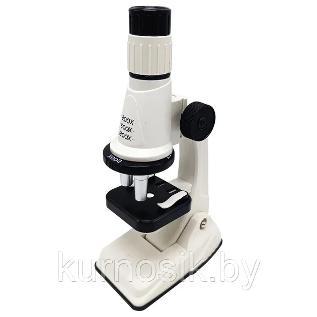 Микроскоп игрушечный с увеличением до 200x, 600х и 1200x, черный - фото 2 - id-p222958691