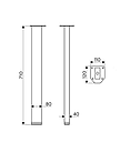 Ножка для стола металлическая 71 см черная, фото 2