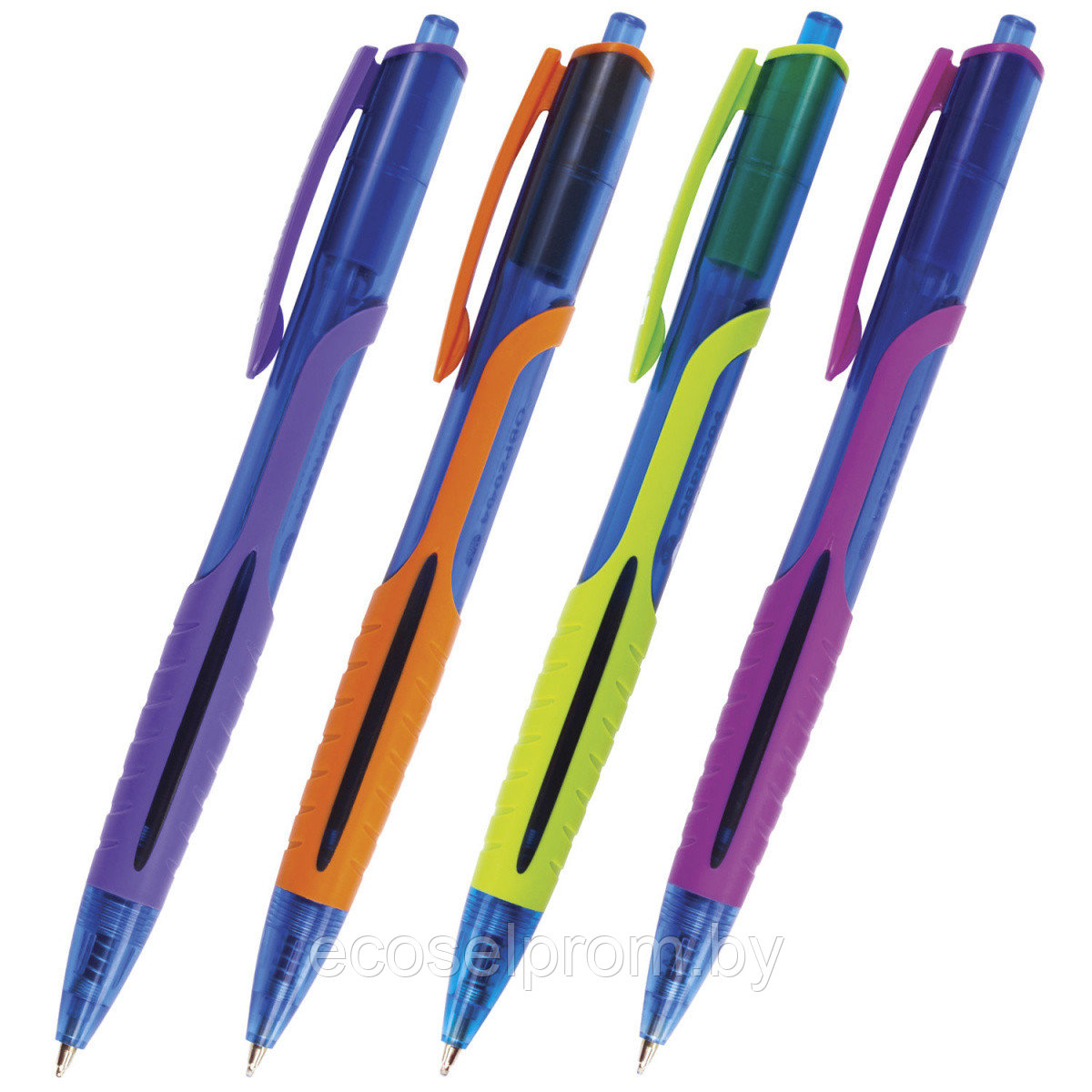 Ручка шариковая масляная автоматическая BRAUBERG "Phantom color", СИНЯЯ, узел 0,7 мм, линия письма 0,35 мм, 14 - фото 1 - id-p222959506