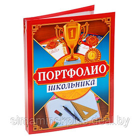 Папка на кольцах «Портфолио школьника», 13 листов-разделителей, 24,5 х 32 см