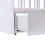 Детская кроватка «Чудо» на маятнике, с ящиком, цвет белый, фото 6
