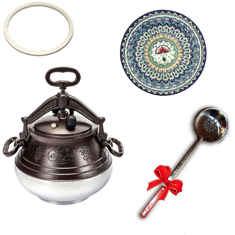 Афганский казан полированный 20 литров, в комплекте шумовка, прокладка и ляган 32 см, фото 1