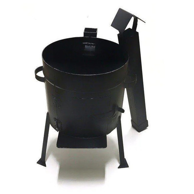 Набор печь для казана усиленная с дымоходом Мастер и казан на 6 литров. В комплекте шумовка и ляган 32 см - фото 6 - id-p222960895