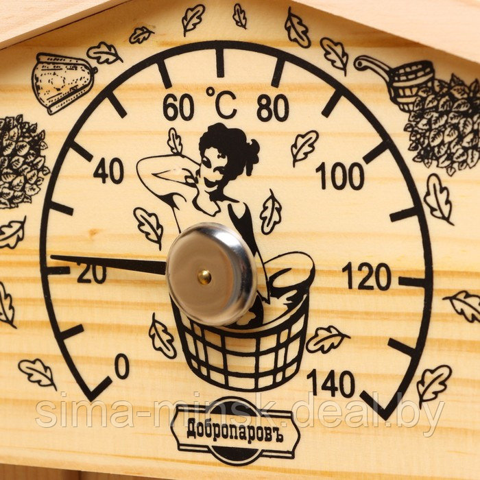 Термометр для бани "Избушка", деревянный, 23 х 12,5 см, Добропаровъ - фото 2 - id-p222962369