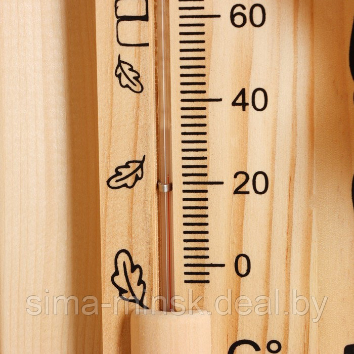 Термометр для бани с песочными часами "Дом", деревянный, 28 х 14 см, Добропаровъ - фото 3 - id-p222962370