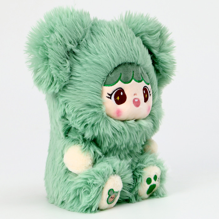 Мягкая игрушка "Кукла" в костюме мишки, 30 см, цвет зеленый - фото 3 - id-p222962786