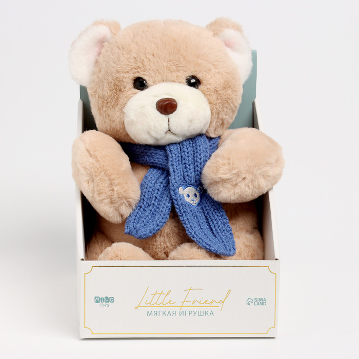 Мягкая игрушка "Little Friend", мишка с синим шарфом - фото 2 - id-p222962834