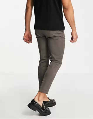 Текстурированные брюки светло-коричневого цвета с отворотами ASOS DESIGN Размер W32L32 - фото 3 - id-p222963358
